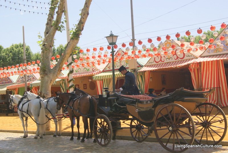 Feria de Sevilla,Spain,Espagne,carriages,voitures.