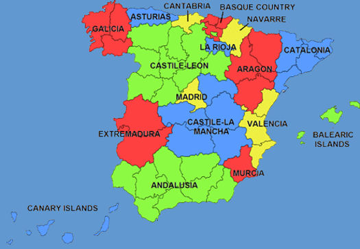 spains map