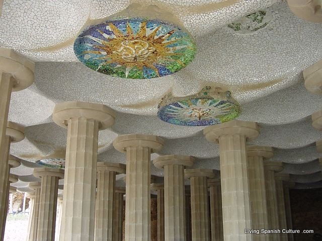 colonnaded courtyard Park Guell